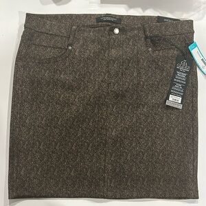 Liverpool Gia Knit Brown Pencil Skirt Size 14 NWT